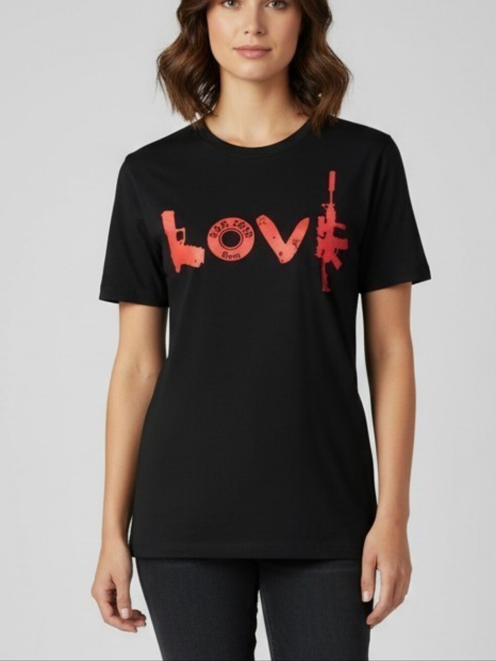 Red and Black LOVE Graphic T-Shirt